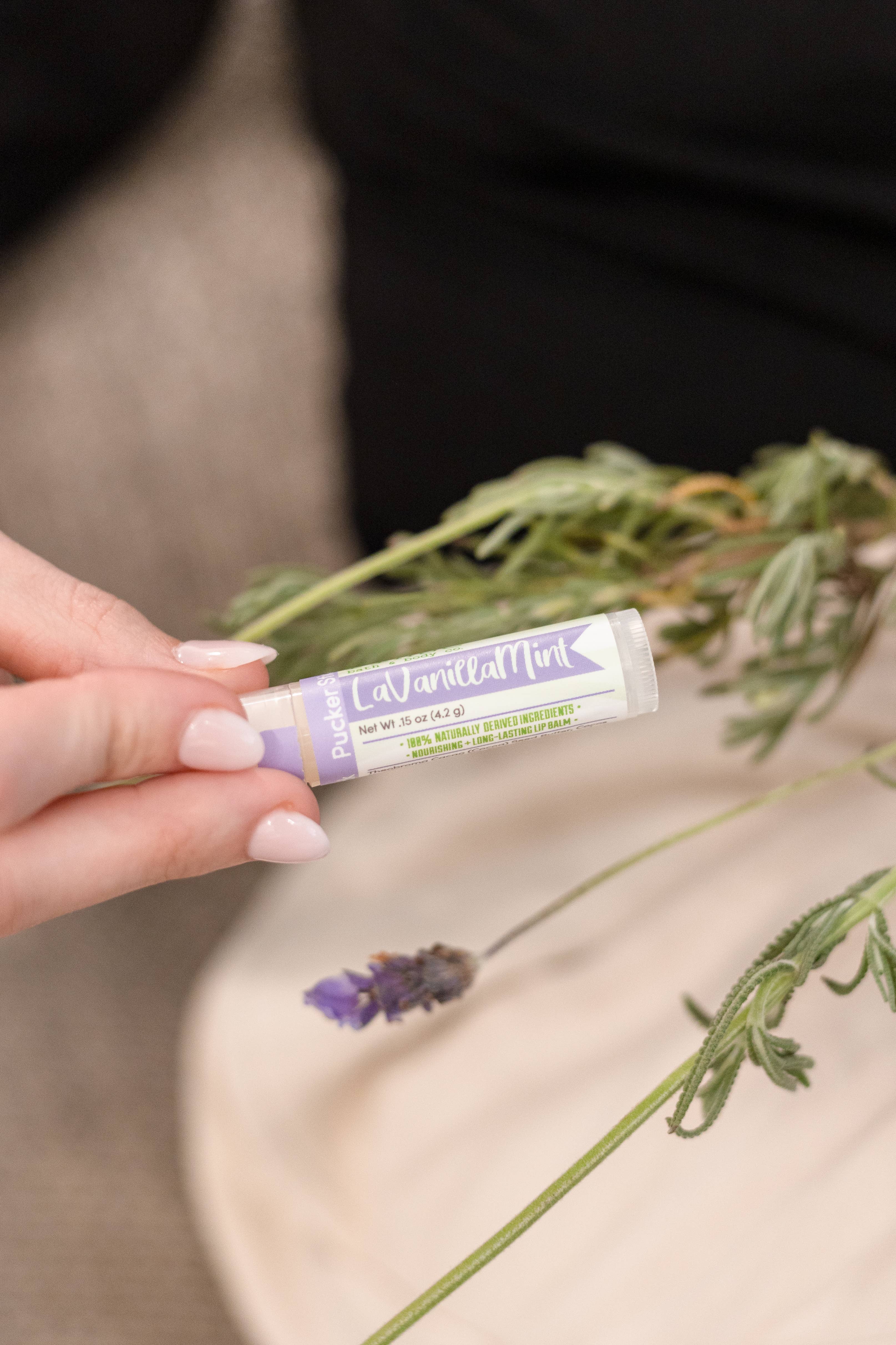 Rinse Bath Body Inc - Venta al por mayor Bálsamos labiales - Pucker Stick LaVanilla Menta | Bálsamo Labial | Mezcla Única