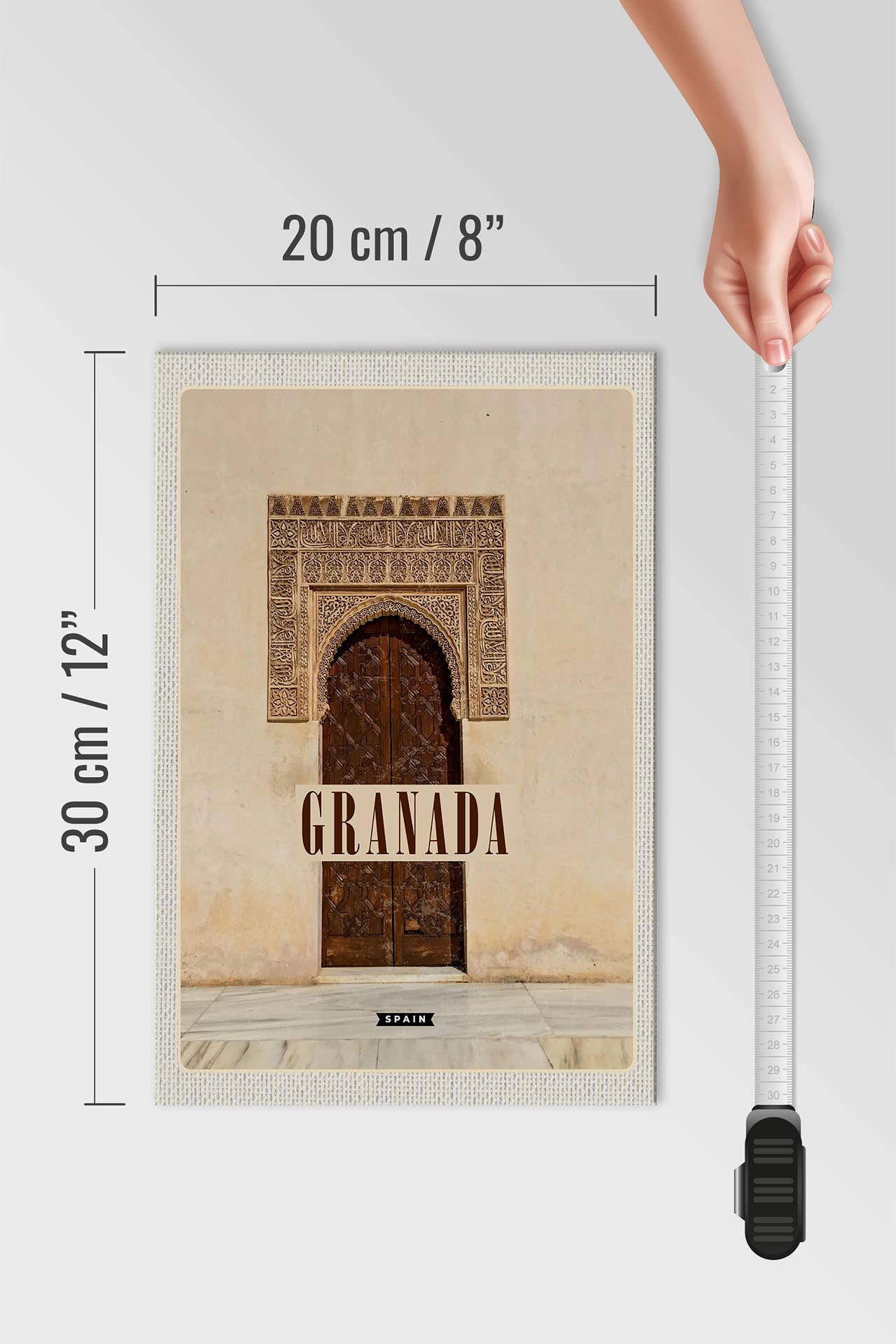 Femer - Vendita all'ingrosso Cartelli - Poster turistico di Granada, Spagna, 20 x 30 cm, cartello da viaggio in legno3