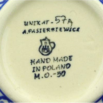 Bowl 5" Dancing Blue Poppies Theme UNIKAT for wholesale by Polmedia Polish Pottery