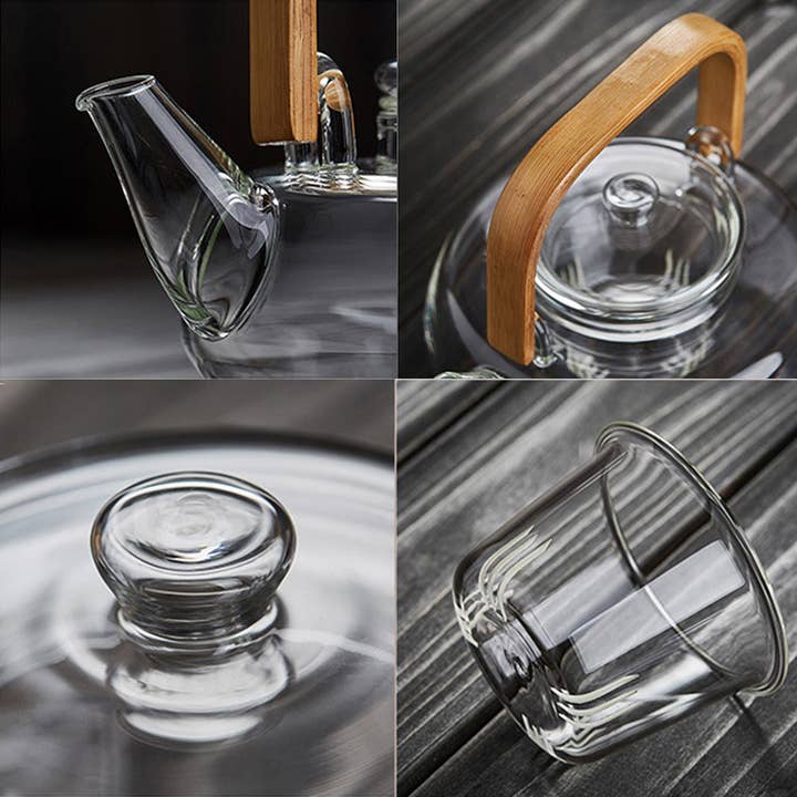 Filtrum Home - Wholesale Tea Pot - Bamboo & Glass Tea Kettle
