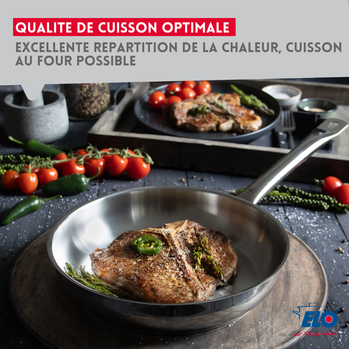 Zenker - Wholesale Pan - 18/10 stainless steel frying pan 32 cm Elo Profi Therm4