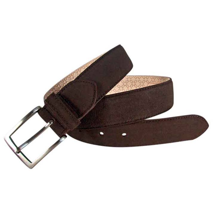 Leyva Herrengürtel aus braunem Plüschleder für den Großhandel von LEYVA