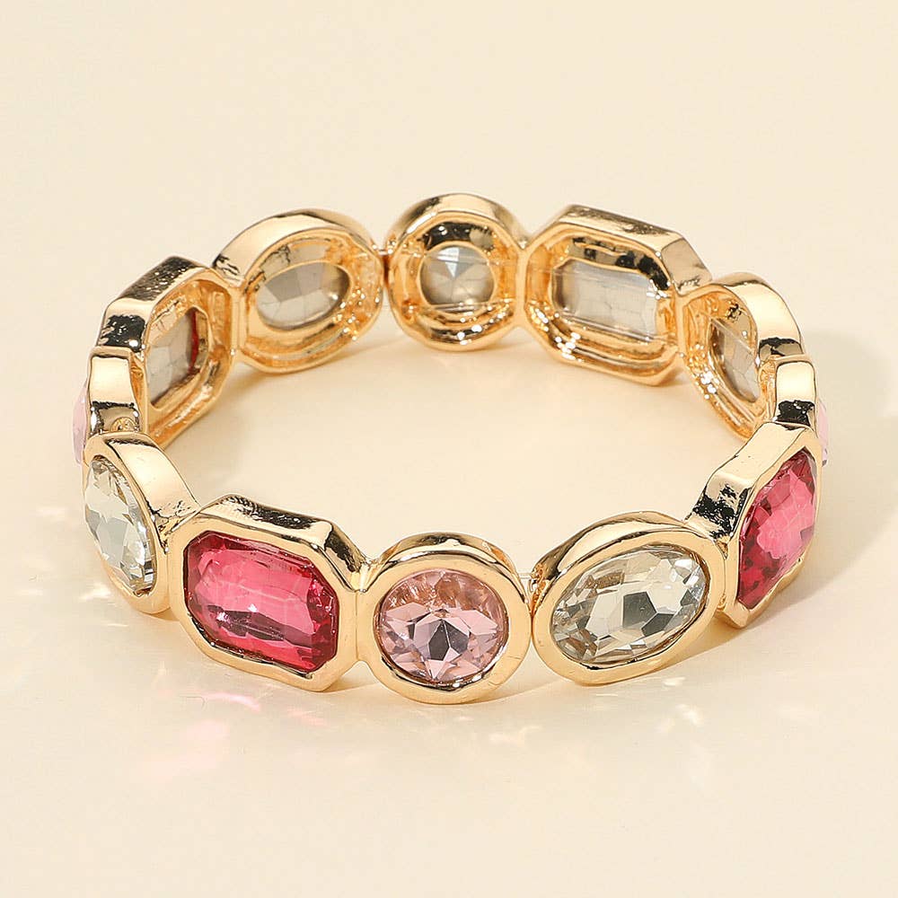 Sensibling Corp. – Pulseira por atacado – Pulseira Elástica com Pedra Oval de Corte Esmeralda Acentuada5