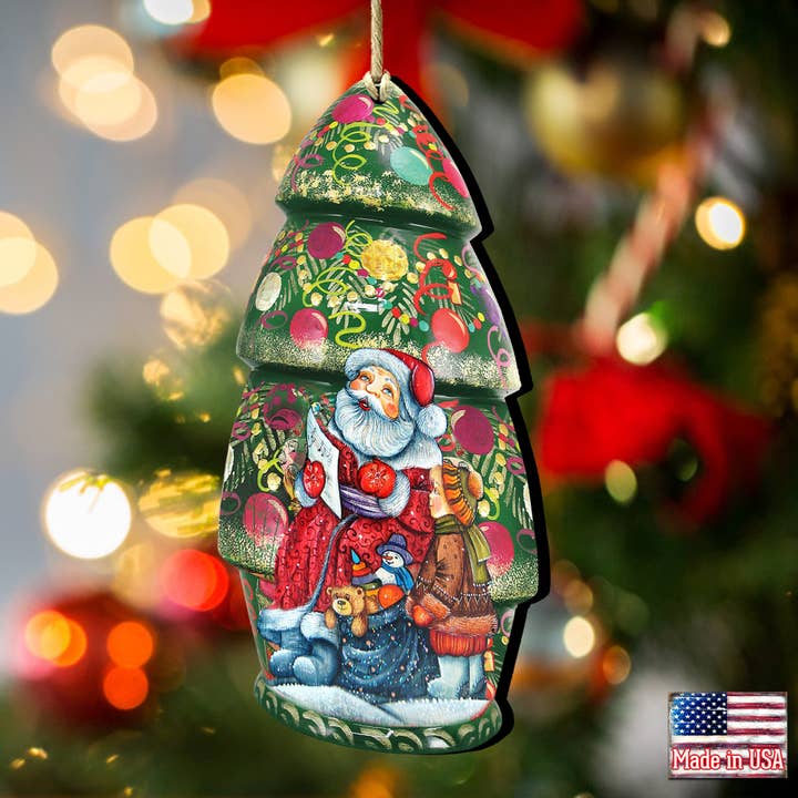 Designocracy – Ornamento por atacado – Enfeites de madeira de boneca de árvore de Natal por G. DeBrekht1