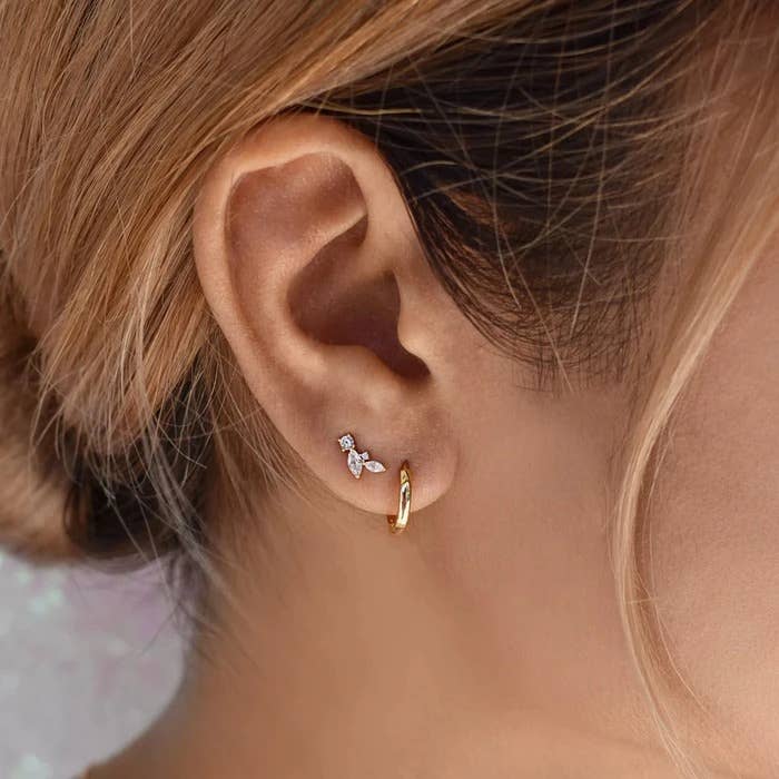 Ofina Jewelry - Wholesale Stud/Post Earrings - 10k Solid Gold Marquise & Round CZ Studs1