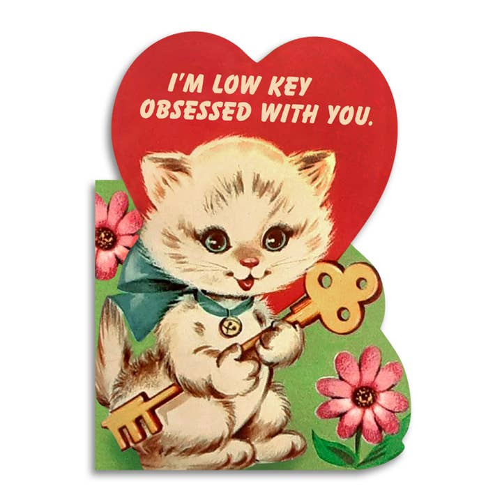 Bad Betty Greeting Co. - Wholesale Anniversary Card - I’m Low Key Obsessed With You - Cute Valentine Love Card