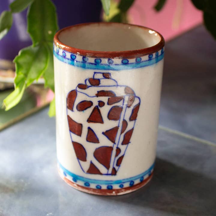 Hand Painted Indian Ceramics - Toothbrush Holder for wholesale by AARVEN