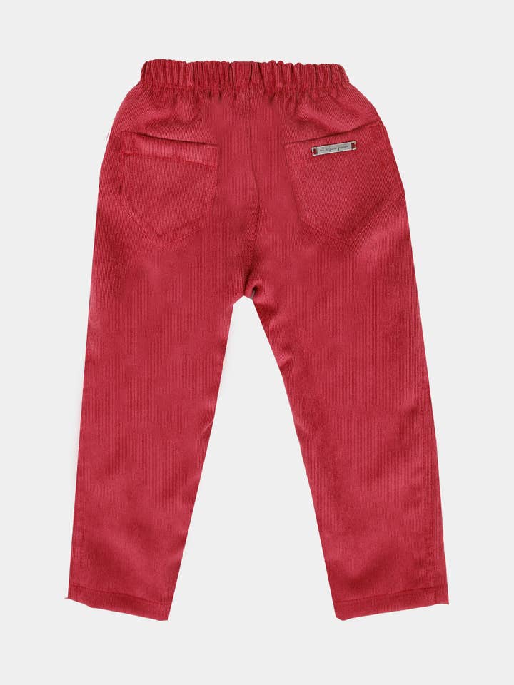 RED CORDUROY RUBBER PANTS for wholesale by Al Agua Patos