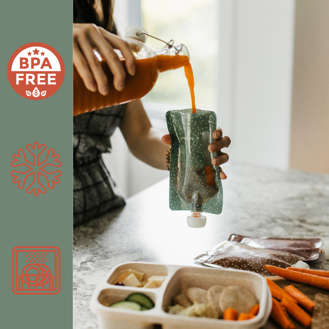 Kangoo et cie - Wholesale Food Storage Wrap/Bag - Reusable Baby Food Pouches – Refillable Squeeze Pouch (6x)11