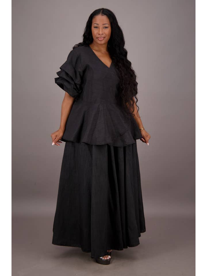 Advance Apparels - Wholesale Top & Skirt Set - Women's - Regal Peplum Skirt Set APS-25072