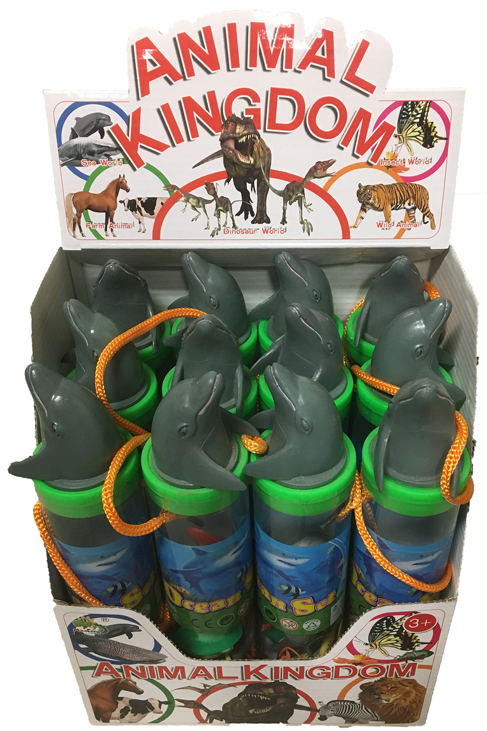 Texas Toy Distribution - Wholesale Figurine Toy - Kids - Sea Animal Figurines in Clear Tube with Dolphin Head Topper3