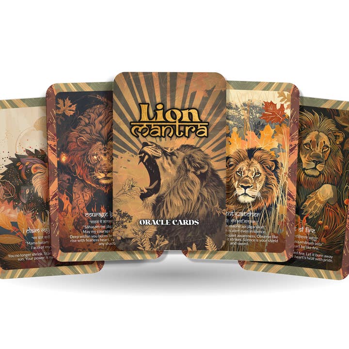 Lion Mantra Courage Oracle Deck – 22 Heart Warrior Cards for wholesale by Ibiza Tarot USA