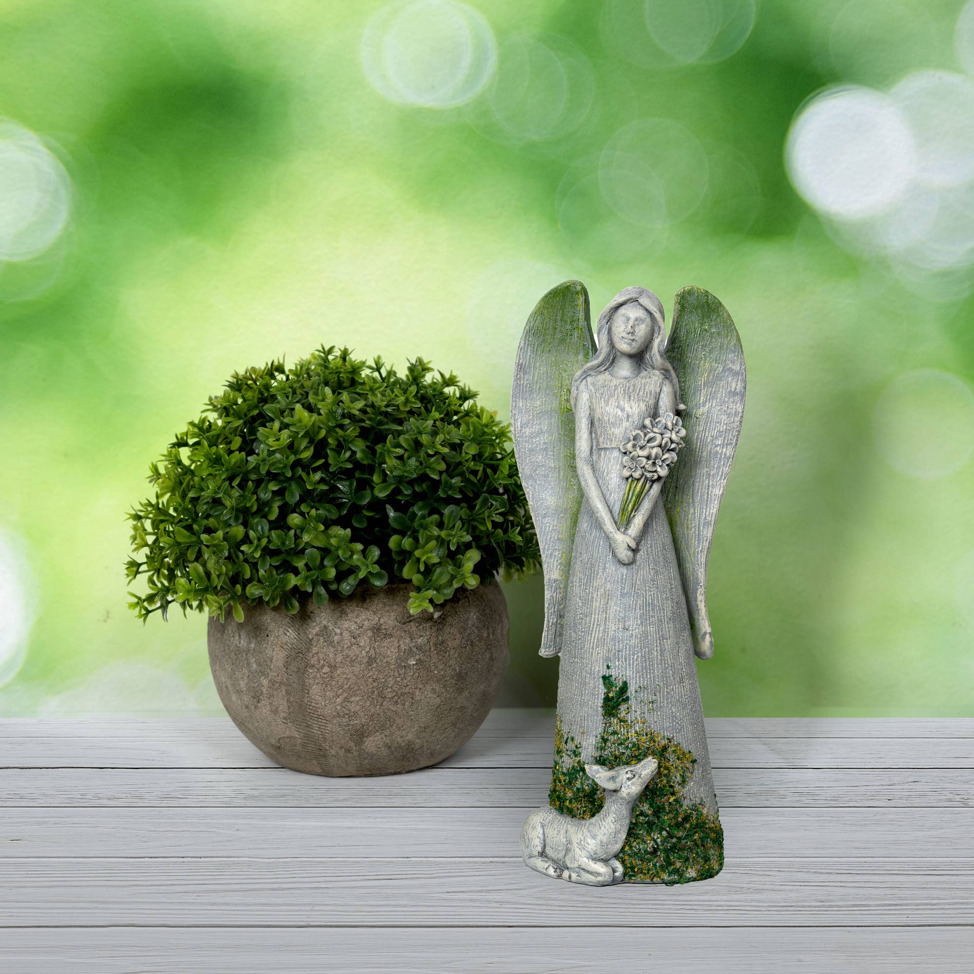 Pavilion - Venta al por mayor Escultura - Ciervo - Ángel de 7,25" con ciervo1