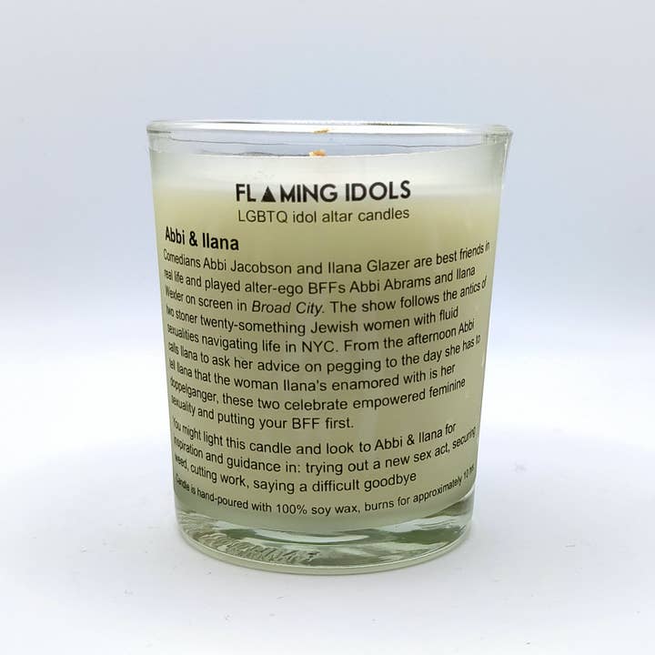 Flaming Idols - Wholesale Votive Candle - Abbi & Ilana Broad City Glass Votive Candle1