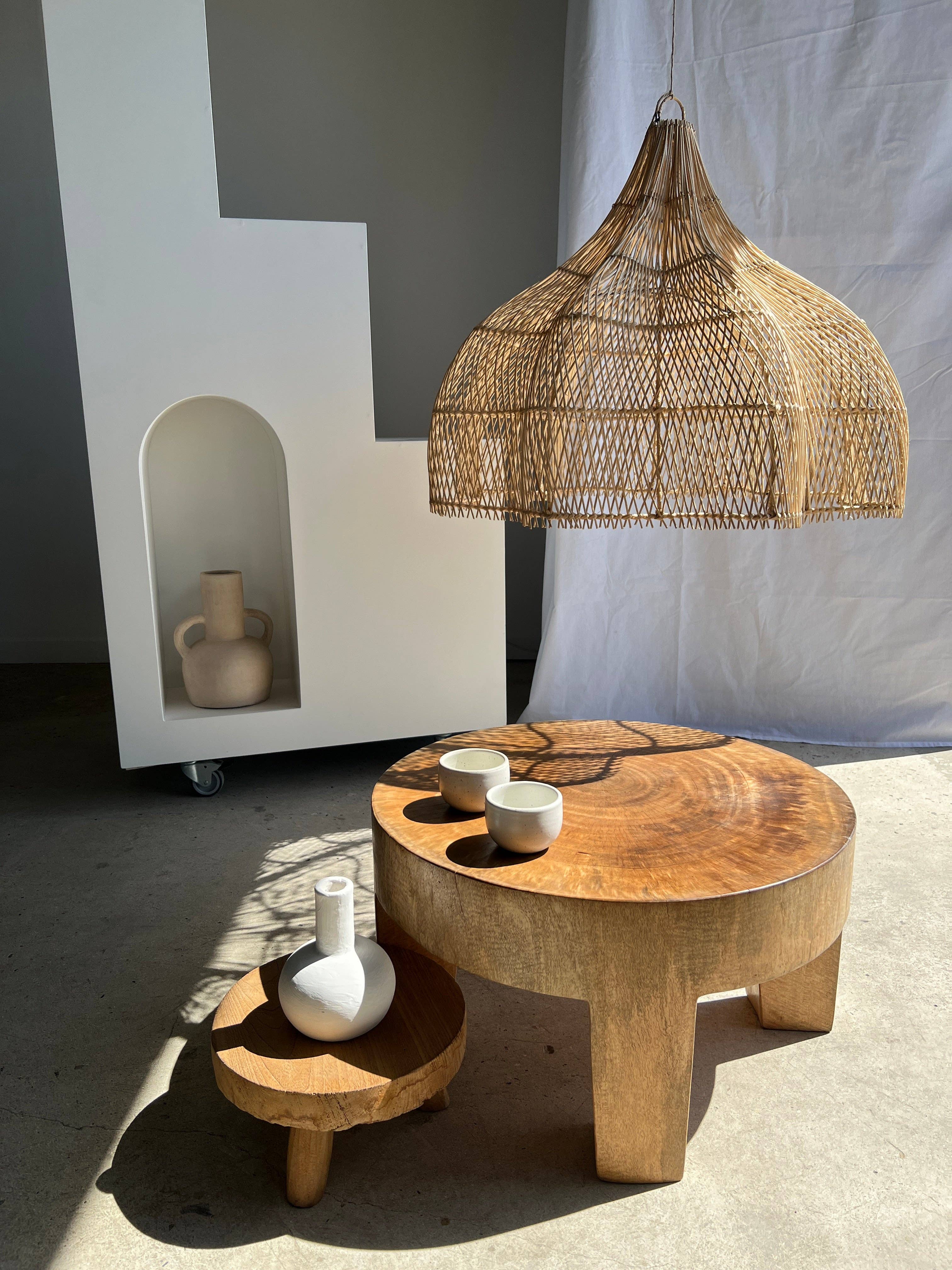 Office Objets - Wholesale Chandelier/Hanging Light - Pendant light, flower-shaped rattan fixture, tulip, corolla H:80cm D80cm82