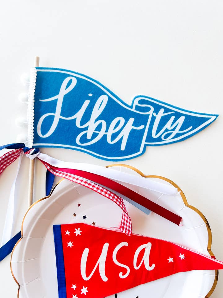 Liberty Pennant Flag for wholesale by Goldie Letter Company