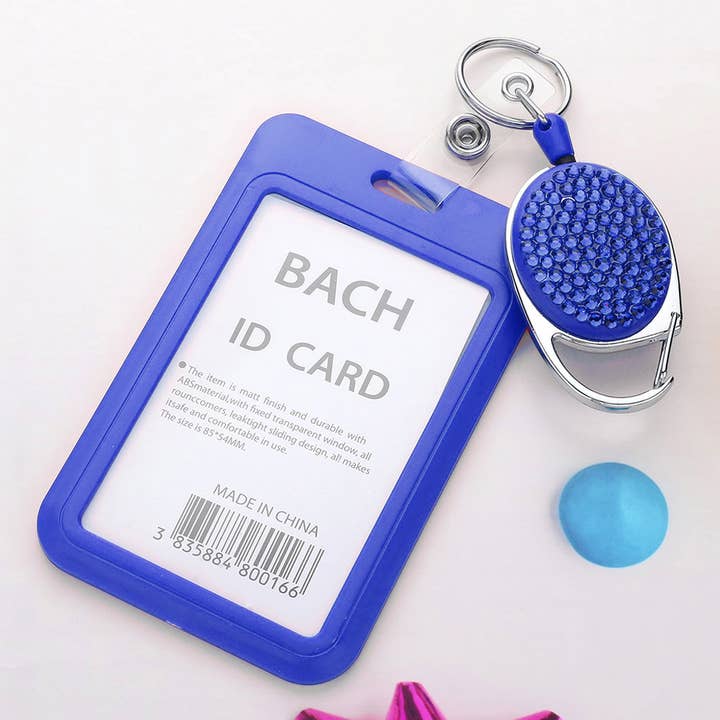 Sensibling Corp. - Wholesale Card Holder - Women's - Bling Studded Tag Pointed Retractable ID Card Holder9