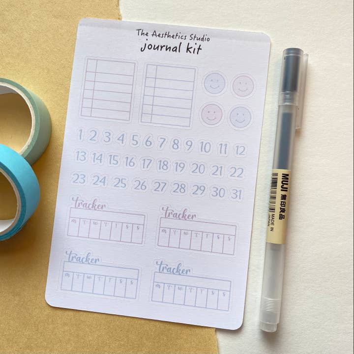 The Aesthetics Studio - Vendita all'ingrosso Adesivo - Foglio di adesivi per kit Bullet Journal2