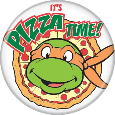 Ata-Boy - Wholesale Lapel Pin/Button - Teenage Mutant Ninja Turtles Pizza Time Button