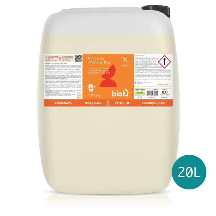BIOLÙ Home - Dégraissant désinfectant multi-usages à l’orange bio 20 L pour la vente par NIVEL SRL SOCIETÀ BENEFIT