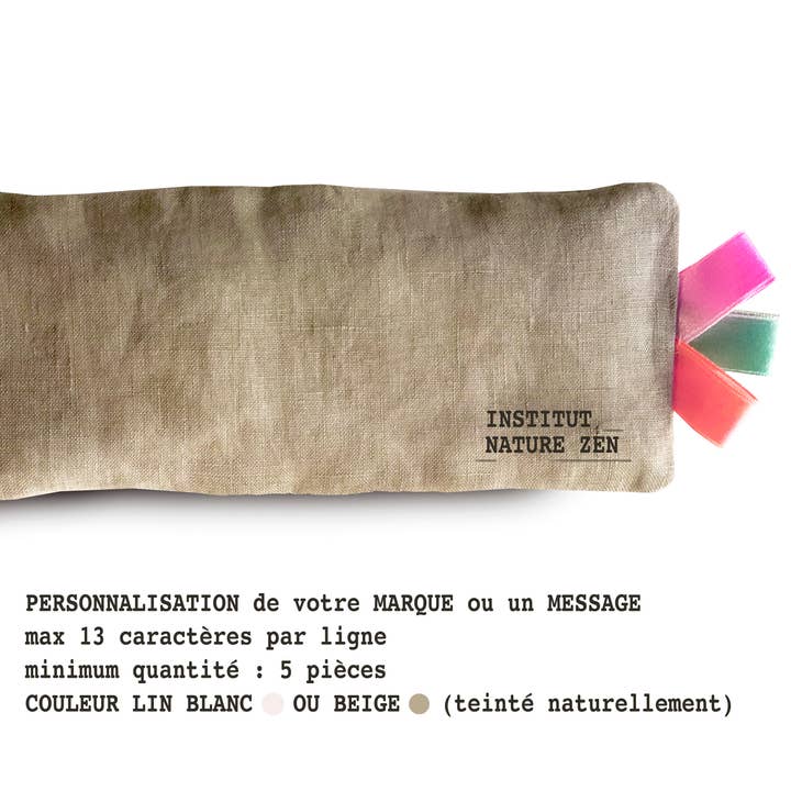 Blanco Cojín relajante para los ojos -Lino/lavanda- personalizable de venta al por mayor en Faire