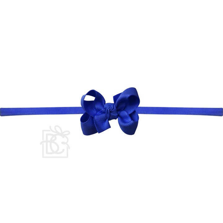 Beyond Creations, LLC - Wholesale Fashion Headband - Kids - 1/4" NYLON PANTYHOSE HEADBAND W/SIGNATURE GROSGRAIN BOW