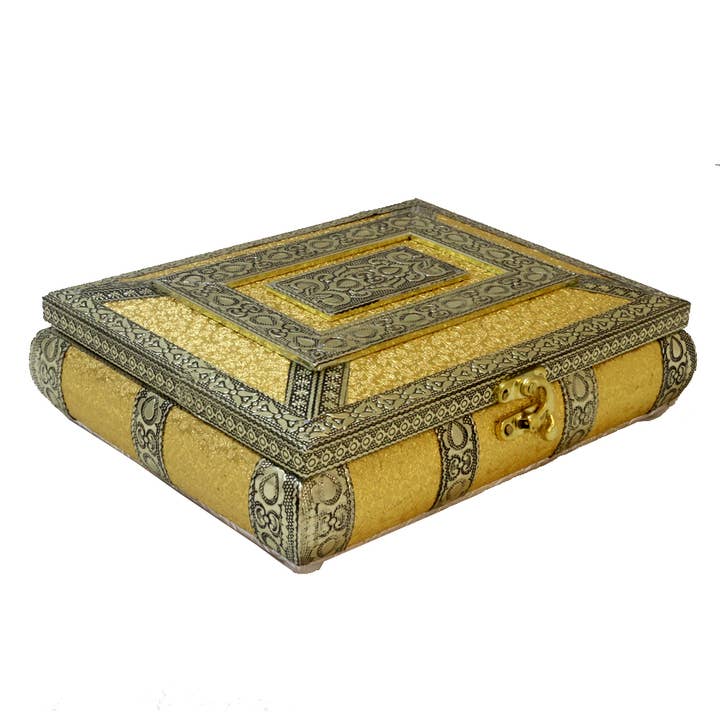 Wooden Box with Resin And Brass for wholesale by Keeraft