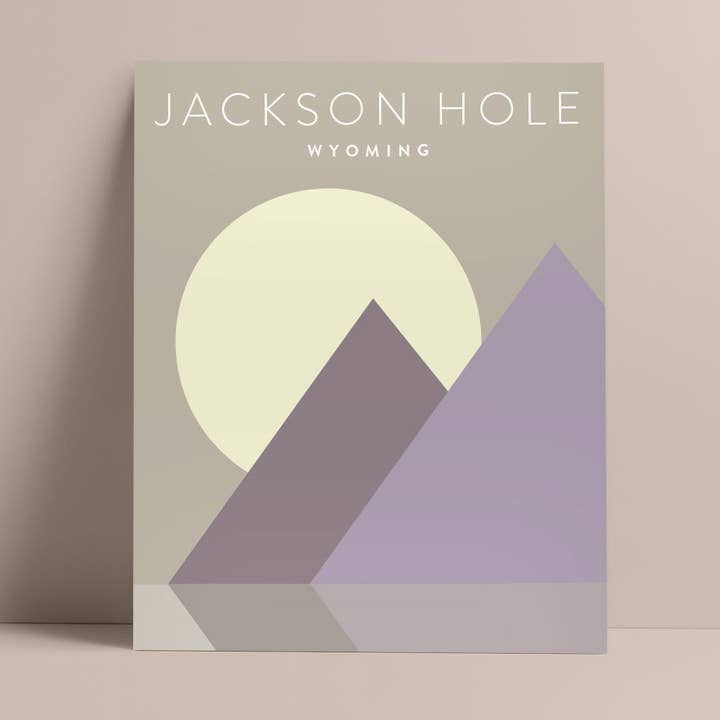 Jackson Hole, Wyoming minimalistische wandkunst voor wholesale door Backstory Map Co.