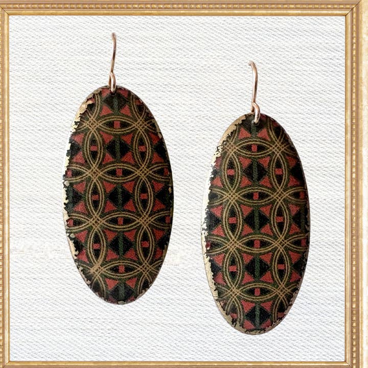 German Art Deco Shield Dangles for wholesale by Folkloric Jewelry