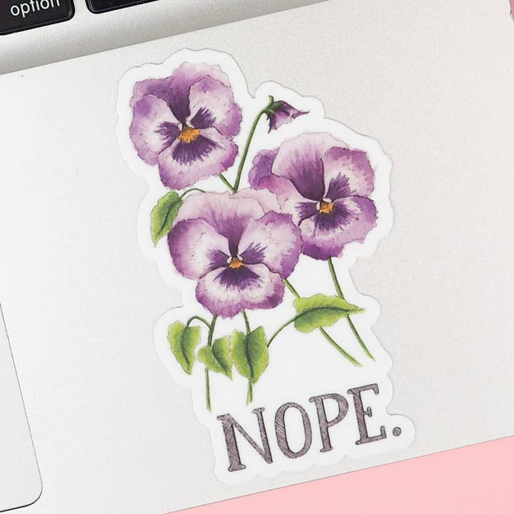 Nope Sticker for wholesale by Naughty Florals