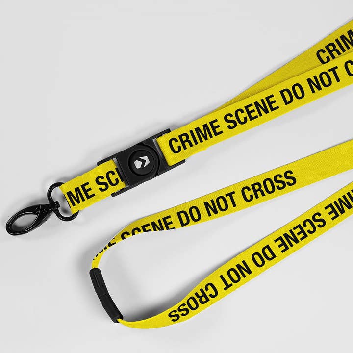 Black Yellow Crime Scene Premium Lanyard for wholesale on Faire