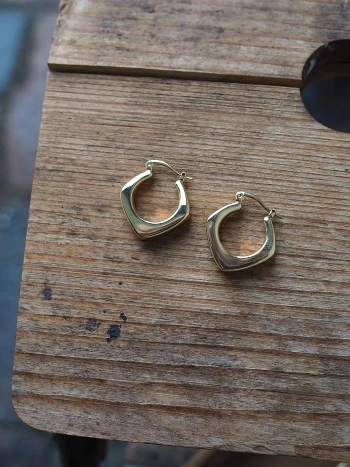 Harri Chunky Gold Hoop Earrings for wholesale by Roake Studio