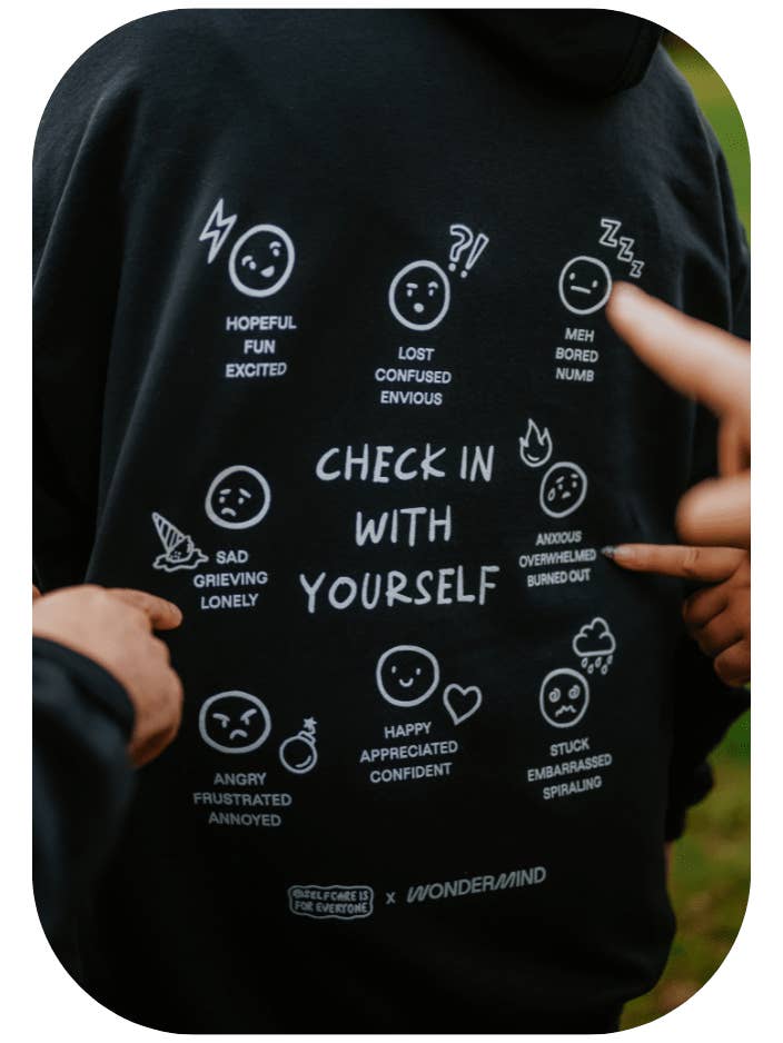 Wie geht's dir wirklich? /Checken Sie mit sich selbst ein (Hoodie in limitierter Auflage) für den Großhandel von Self-Care Is For Everyone