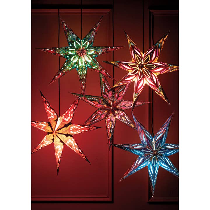 Namaste - Wholesale Ornament - 7 Point Pink/Blue Star Light1