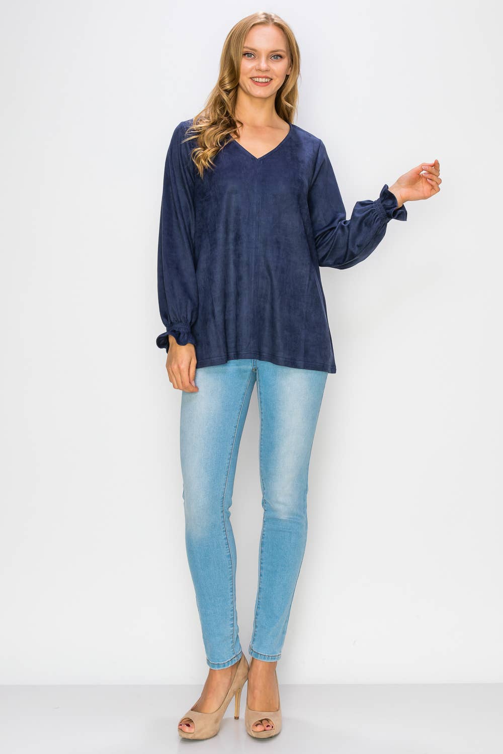 Joh Apparel - Wholesale Blouse - Women's - Abigail Stretch Suede Top33