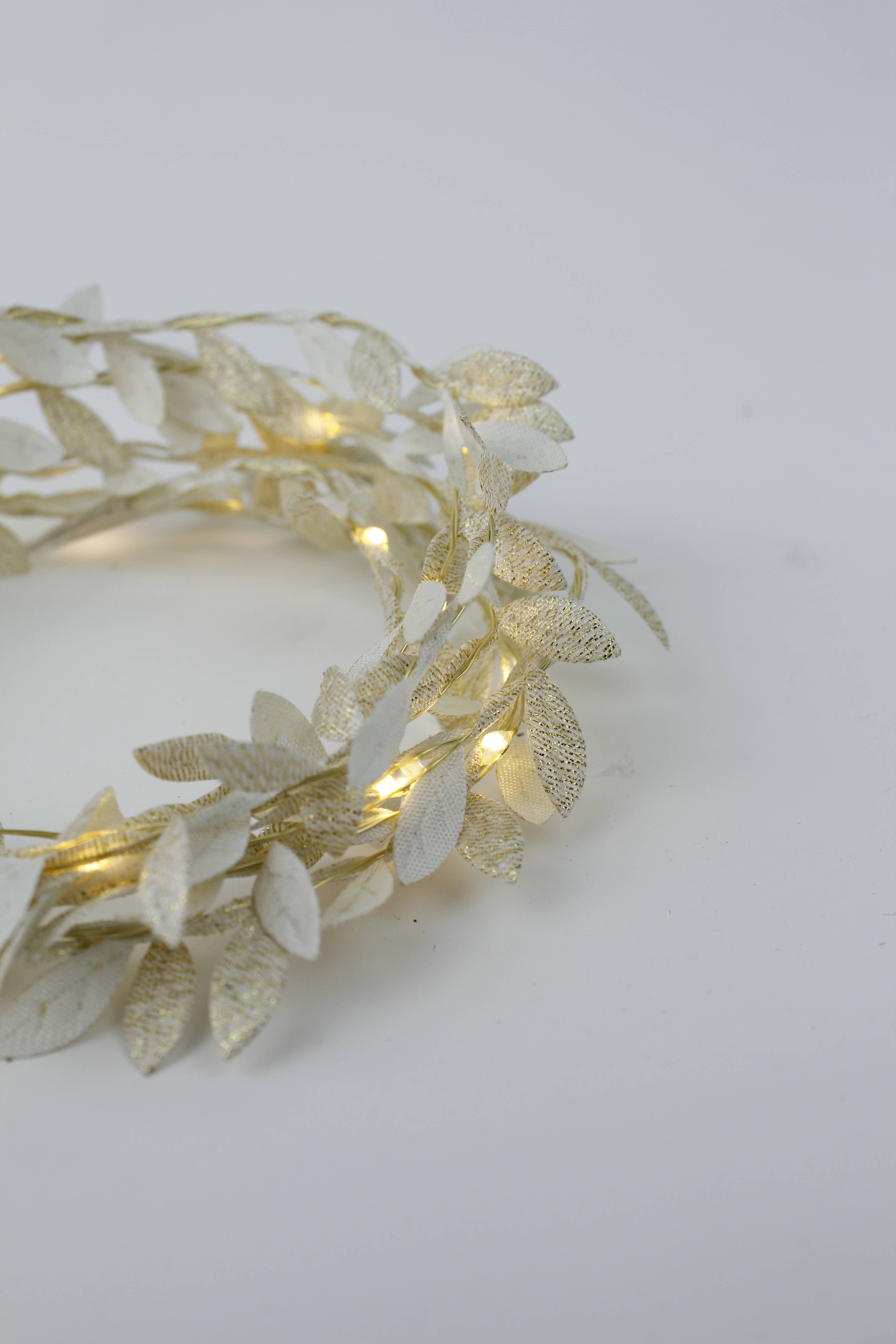 20 LED Gold Leaf Fairy Lights Battery Operated - warm white for wholesale on Faire0