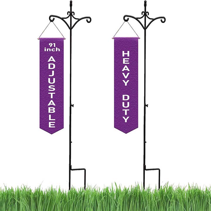 Ashman Online - Wholesale Outdoor Ornament/Decor - Ashman 91 Inch Adjustable Shepherds Hook with Twin Hooks 5/84