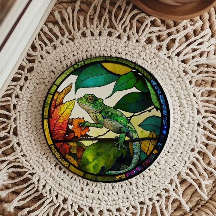 Fernville Creations - Wholesale Coasters - Chameleon Coaster, Rain Forest Decor, Nature Lover Gift5
