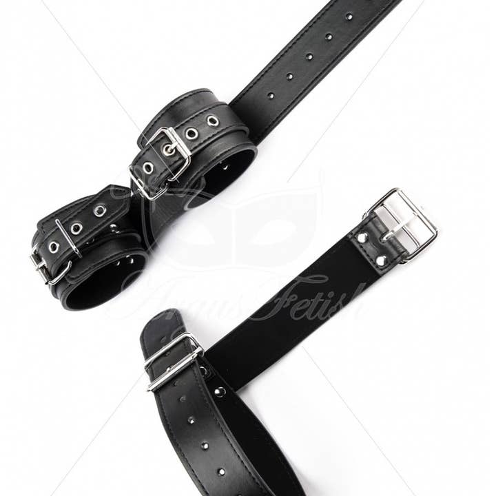 Kinky Pleasure - Wholesale Sex Toy - Argus Luxury Bondage Collar and Handcuffs - Bondage Binding Set - AF 0010351