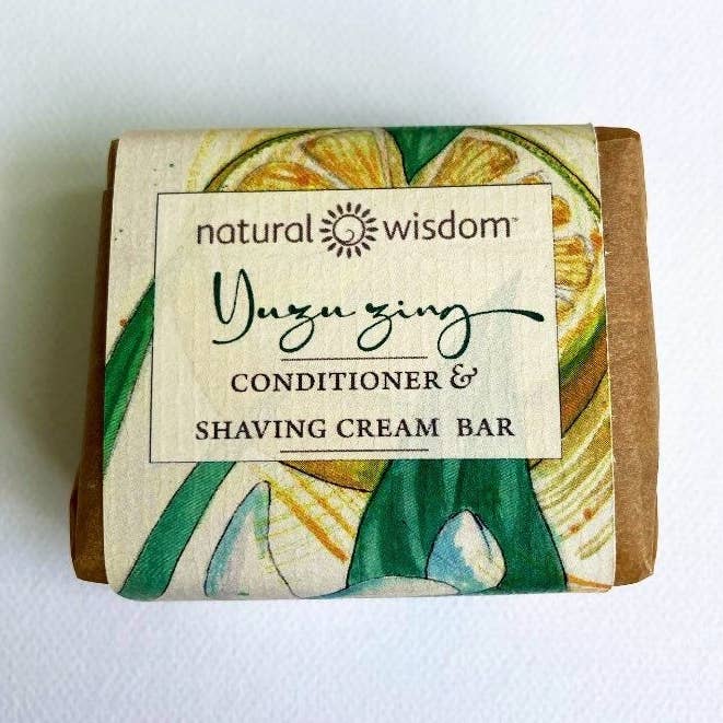 Natural Hair Conditioner Bar and Shaving Cream. Eco Friendly and Biodegradable. Cosmos & Ecocert Approved, Vegan Ingredients and Citrus Oils for wholesale by Natural Wisdom