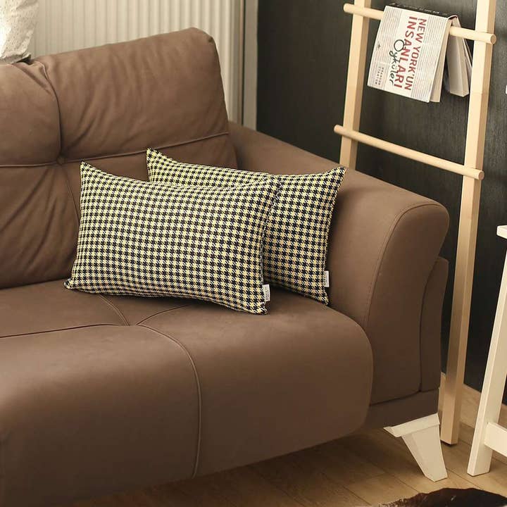 Conjunto de 2 almofadas Boho-Chic Houndstooth Jacquard por atacado de MIKE & Co. NEW YORK