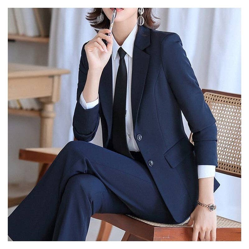 FurDecoration - Vendita all'ingrosso Completo - Donna - Completo professionale tinta unita con giacca e pantaloni1