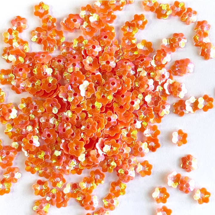 Blomma - 4 mm - Djupt Orange med Guld- och Grönljus (S89) för wholesale av Colour Streams