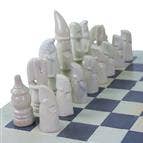 Global Crafts - Wholesale Board Game - Soapstone Hand-Carved Chess Set - African Maasai Tribe Pieces - Grey/Natural Stone5