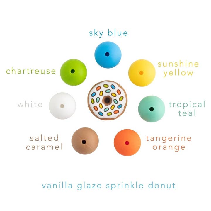 Cara & Co Silicone Craft Supply - Wholesale Craft Supplies - Sprinkle Donut Silicone Focal Beads4