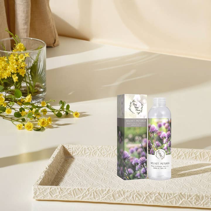 Pretty Valley Home - Vente Huile parfumée - Huiles de diffuseur à roseaux 200ML 6,76 Fl oz Huile parfumée - Pétunia Velours1