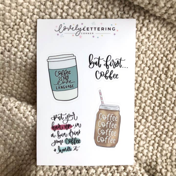 feuille d'autocollant café pour la vente par Lovely Lettering Corner