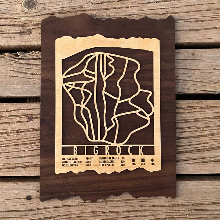 Bigrock Mountain Trail Map for wholesale by Mountaincut