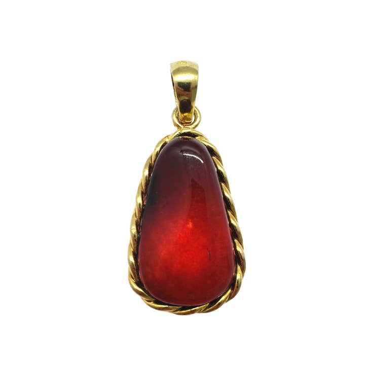 Cherry Amber vergulde zilveren hanger voor wholesale door Amberman