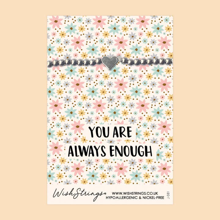 WishStrings - Wholesale Beaded Bracelet - ALWAYS ENOUGH - Heart Beaded Bracelet - J081A